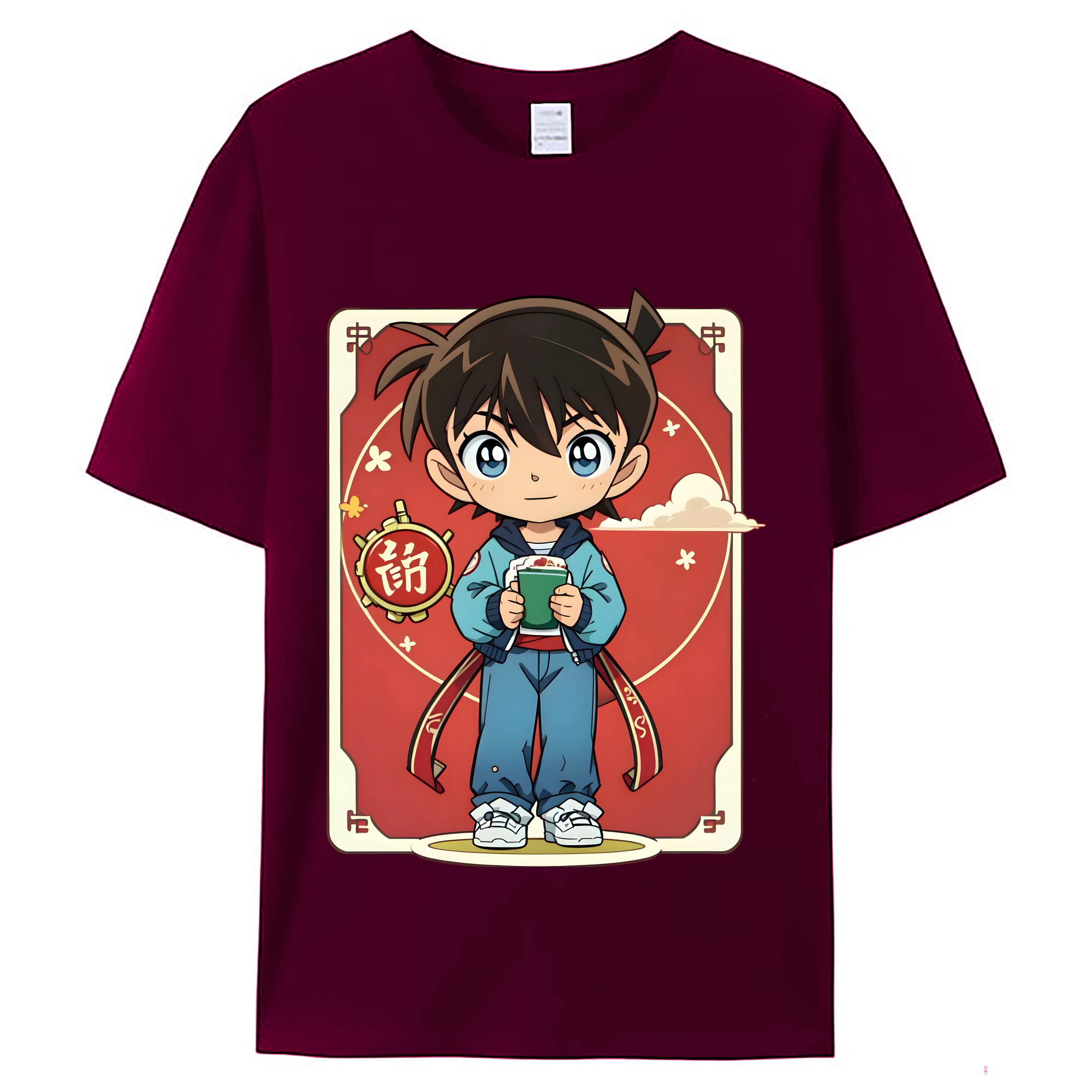 （画像用） 名探偵コナン 江戸川 コナン Detective Conan Conan Edogawa レディースカジュアルプリントTシャツ（綿100％）